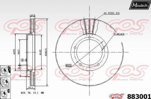 Maxtech 883001.6880 - Гальмівний диск autocars.com.ua