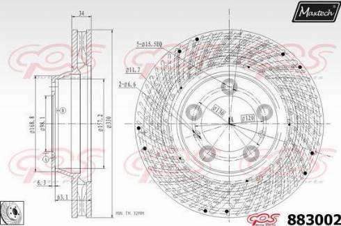 Maxtech 883002.0200 - Гальмівний диск autocars.com.ua