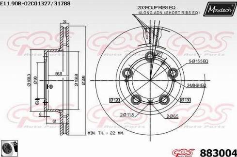 Maxtech 883004.0060 - Гальмівний диск autocars.com.ua