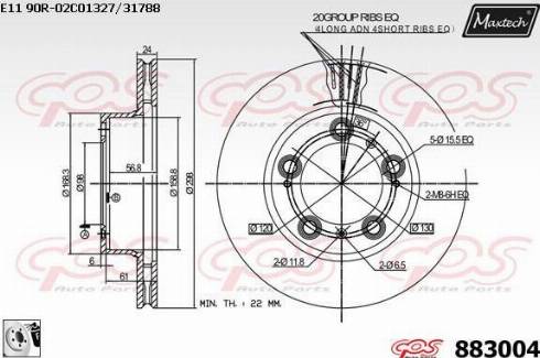 Maxtech 883004.0080 - Гальмівний диск autocars.com.ua