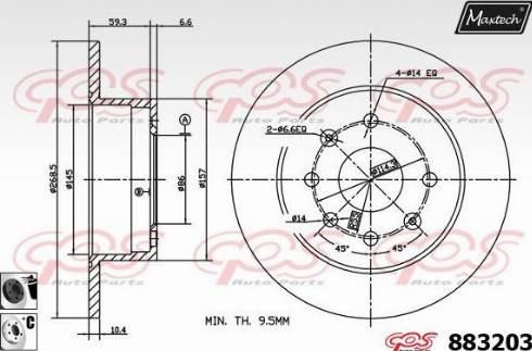 Maxtech 883203.6060 - Гальмівний диск autocars.com.ua