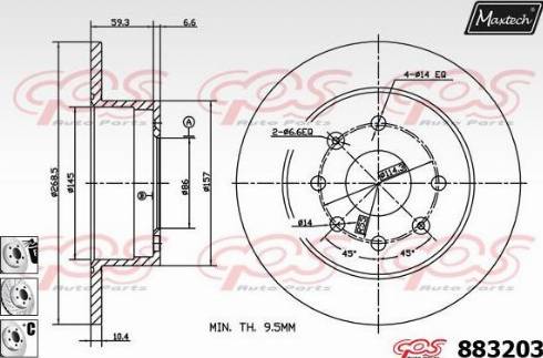 Maxtech 883203.6980 - Гальмівний диск autocars.com.ua