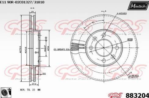 Maxtech 883204.0060 - Тормозной диск autodnr.net