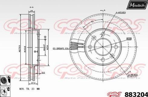 Maxtech 883204.6060 - Тормозной диск autodnr.net