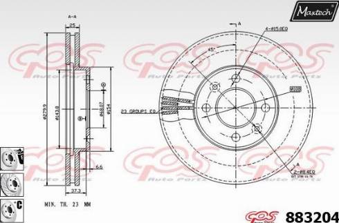 Maxtech 883204.6880 - Тормозной диск autodnr.net