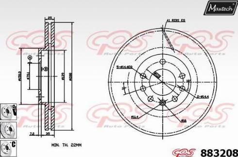 Maxtech 883208.6880 - Гальмівний диск autocars.com.ua