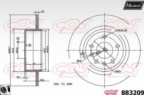 Maxtech 883209.0060 - Гальмівний диск autocars.com.ua