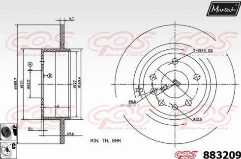 Maxtech 883209.6060 - Гальмівний диск autocars.com.ua