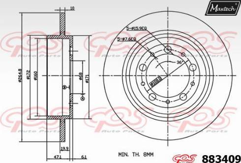 Maxtech 883409.0000 - Тормозной диск autodnr.net