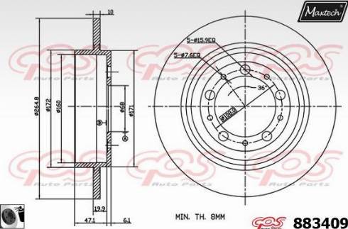 Maxtech 883409.0060 - Тормозной диск autodnr.net