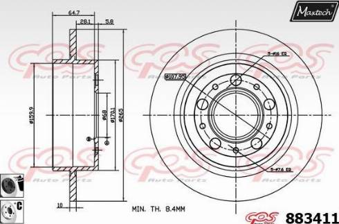 Maxtech 883411.6060 - Гальмівний диск autocars.com.ua