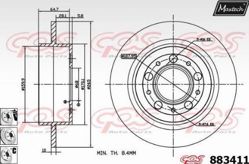 Maxtech 883411.6880 - Гальмівний диск autocars.com.ua