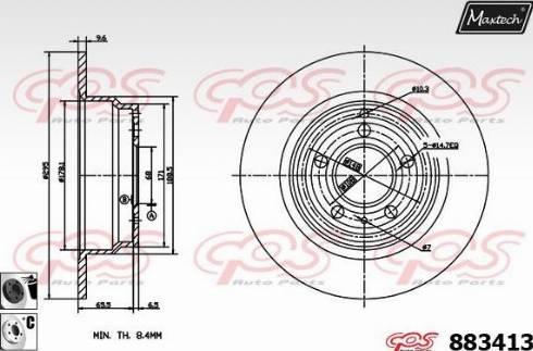 Maxtech 883413.6060 - Гальмівний диск autocars.com.ua