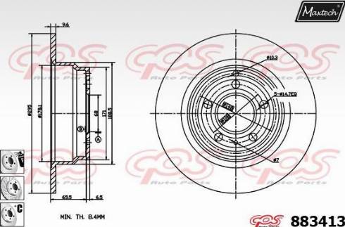 Maxtech 883413.6880 - Гальмівний диск autocars.com.ua