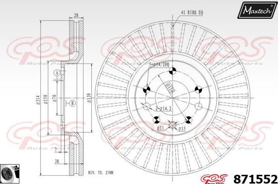 Maxtech 883415 - Гальмівний диск autocars.com.ua