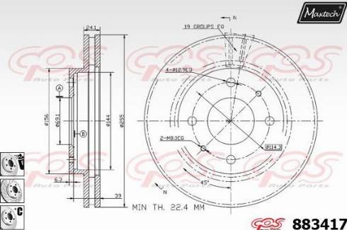 Maxtech 883417.6880 - Гальмівний диск autocars.com.ua