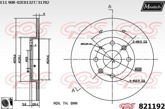 Maxtech 883420 - Гальмівний диск autocars.com.ua