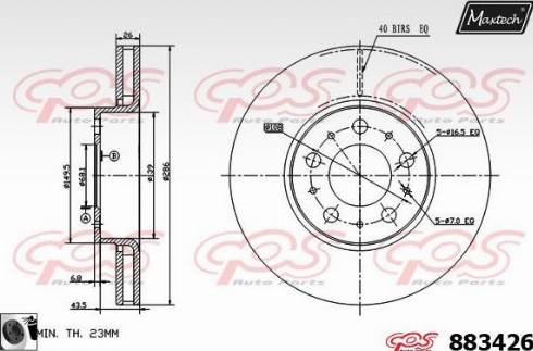 Maxtech 883426.0060 - Гальмівний диск autocars.com.ua