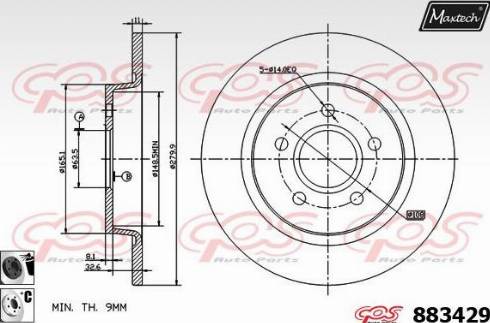 Maxtech 883429.6060 - Гальмівний диск autocars.com.ua