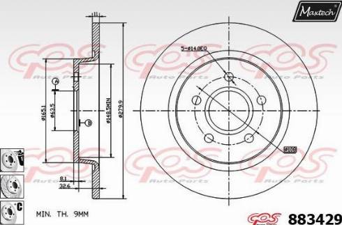 Maxtech 883429.6880 - Гальмівний диск autocars.com.ua