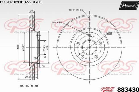 Maxtech 883430.0000 - Гальмівний диск autocars.com.ua