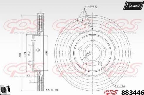 Maxtech 883446.0060 - Гальмівний диск autocars.com.ua