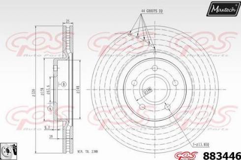 Maxtech 883446.0080 - Гальмівний диск autocars.com.ua