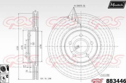 Maxtech 883446.6060 - Гальмівний диск autocars.com.ua