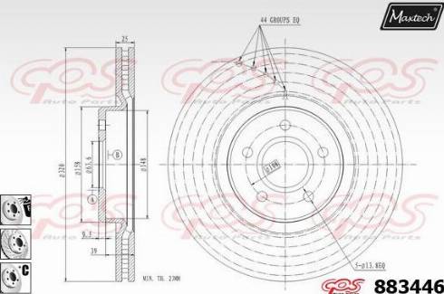 Maxtech 883446.6880 - Гальмівний диск autocars.com.ua