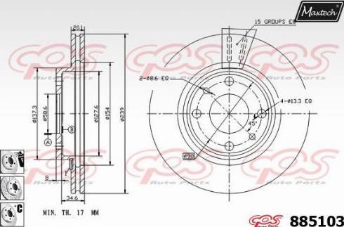 Maxtech 885103.6980 - Гальмівний диск autocars.com.ua