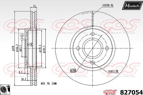 Maxtech 885103 - Гальмівний диск autocars.com.ua