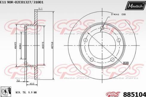 Maxtech 885104.0080 - Гальмівний диск autocars.com.ua