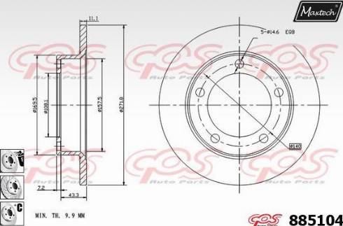 Maxtech 885104.6880 - Гальмівний диск autocars.com.ua