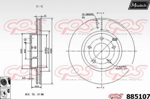 Maxtech 885107.6060 - Гальмівний диск autocars.com.ua