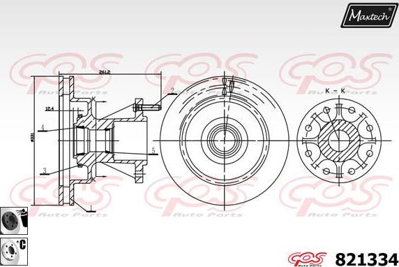 Maxtech 885506 - Гальмівний диск autocars.com.ua