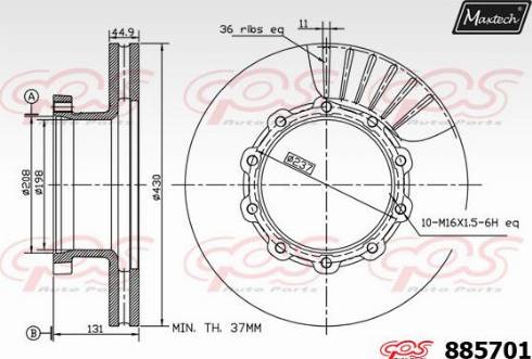 Maxtech 885701.0000 - Тормозной диск autodnr.net