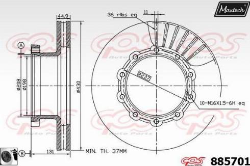 Maxtech 885701.0060 - Тормозной диск autodnr.net