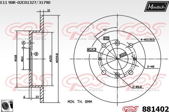 Maxtech 885701 - Тормозной диск autodnr.net