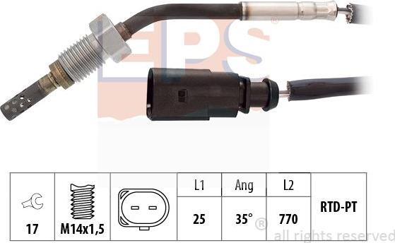 MDR EPS-1220 003 - Датчик, температура вихлопних газів autocars.com.ua