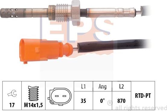 MDR EPS-1220 005 - Датчик, температура вихлопних газів autocars.com.ua