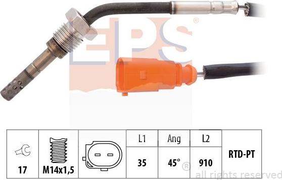 MDR EPS-1220 016 - Датчик, температура вихлопних газів autocars.com.ua