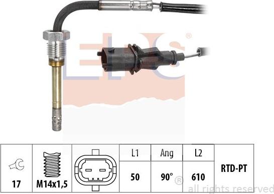 MDR EPS-1220 037 - Датчик, температура вихлопних газів autocars.com.ua