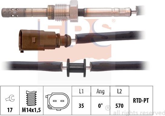 MDR EPS-1220 075 - Датчик, температура вихлопних газів autocars.com.ua