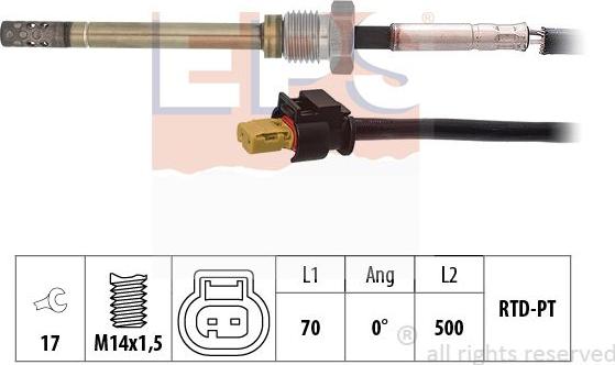 MDR EPS-1220 079 - Датчик, температура вихлопних газів autocars.com.ua