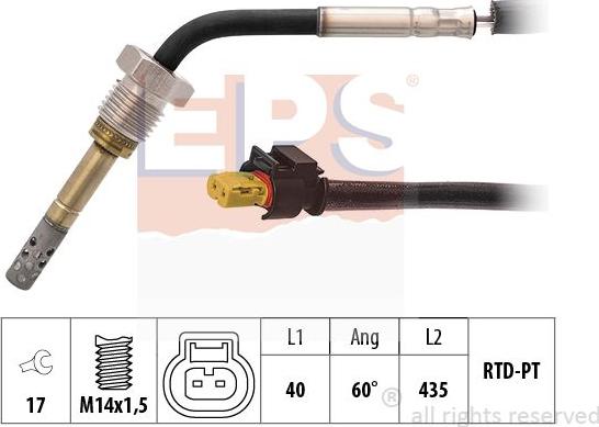 MDR EPS-1220 084 - Датчик, температура вихлопних газів autocars.com.ua