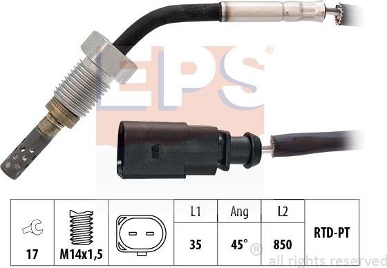 MDR EPS-1220 099 - Датчик, температура вихлопних газів autocars.com.ua