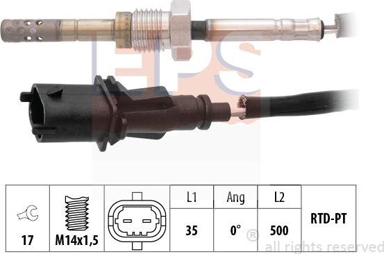 MDR EPS-1220 131 - Датчик, температура вихлопних газів autocars.com.ua