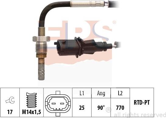 MDR EPS-1220 147 - Датчик, температура вихлопних газів autocars.com.ua