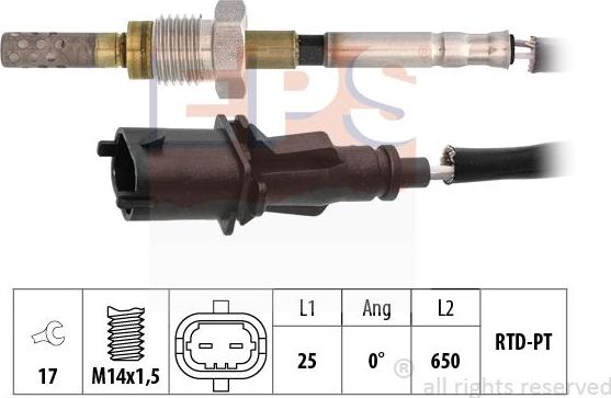 MDR EPS-1220 166 - Датчик, температура вихлопних газів autocars.com.ua