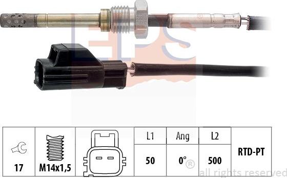 MDR EPS-1220 171 - Датчик, температура вихлопних газів autocars.com.ua